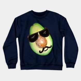 Avocado with shades and moustache looking cool Crewneck Sweatshirt